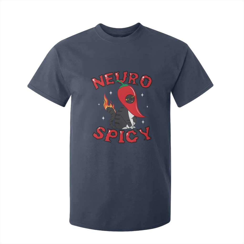 Neurodiversity T Shirt For Kid Neuro Spicy Funny Cat Lover Autism ADHD ASD TS09 Navy Printyourwear