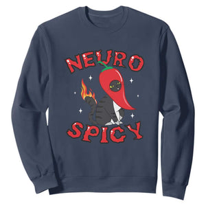 Neurodiversity Sweatshirt Neuro Spicy Funny Cat Lover Autism ADHD ASD TS09 Navy Printyourwear
