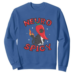 Neurodiversity Sweatshirt Neuro Spicy Funny Cat Lover Autism ADHD ASD TS09 Royal Blue Printyourwear