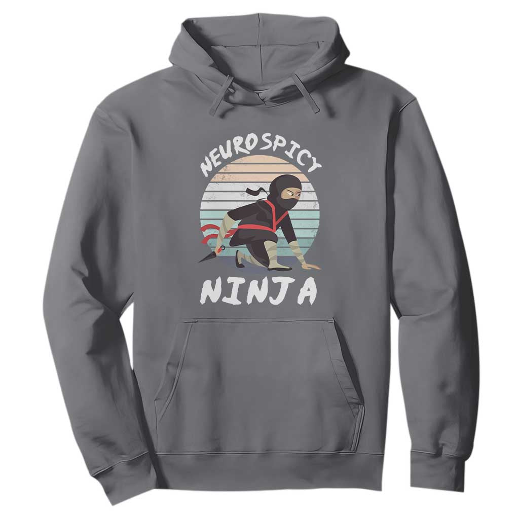 Neurodiversity Hoodie Neurospicy Ninja Autism ADHD ASD TS09 Charcoal Printyourwear