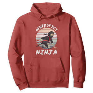 Neurodiversity Hoodie Neurospicy Ninja Autism ADHD ASD TS09 Red Printyourwear