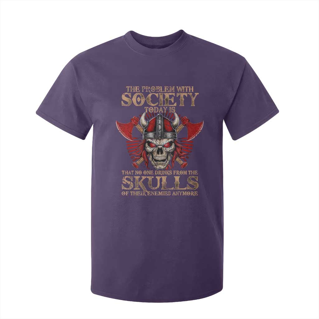 Viking T Shirt For Kid The Problem Is That No One Drinks From The Skulls Of Their Enemies Anymore TS09 Purple Print Your Wear