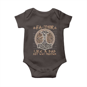 Funny Viking Dad Baby Onesie Fathor Like A Dad Just Way Mightier TS09 Dark Chocolate Print Your Wear