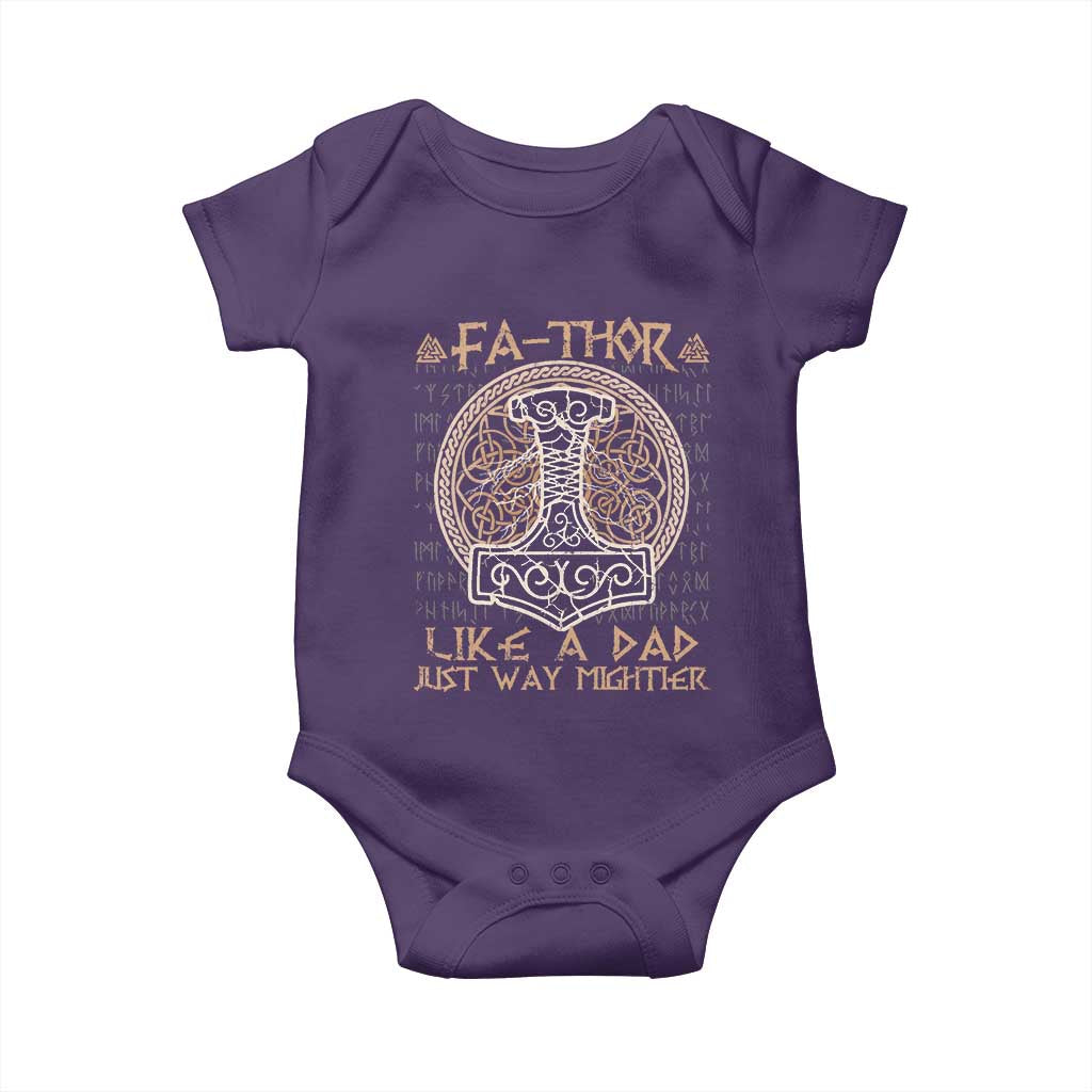 Funny Viking Dad Baby Onesie Fathor Like A Dad Just Way Mightier TS09 Purple Print Your Wear