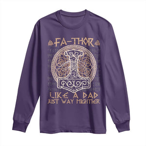 Funny Viking Dad Long Sleeve Shirt Fathor Like A Dad Just Way Mightier TS09 Purple Print Your Wear