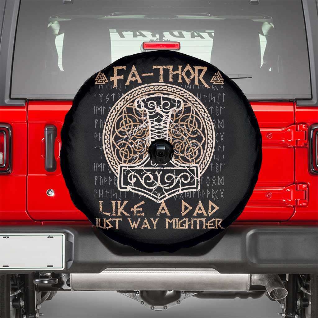 Funny Viking Dad Spare Tire Cover Fathor Like A Dad Just Way Mightier TS09 Black Print Your Wear