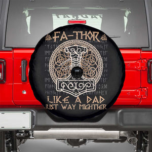 Funny Viking Dad Spare Tire Cover Fathor Like A Dad Just Way Mightier TS09 Black Print Your Wear