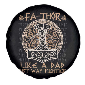 Funny Viking Dad Spare Tire Cover Fathor Like A Dad Just Way Mightier TS09 Print Your Wear