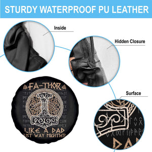Funny Viking Dad Spare Tire Cover Fathor Like A Dad Just Way Mightier TS09 Print Your Wear
