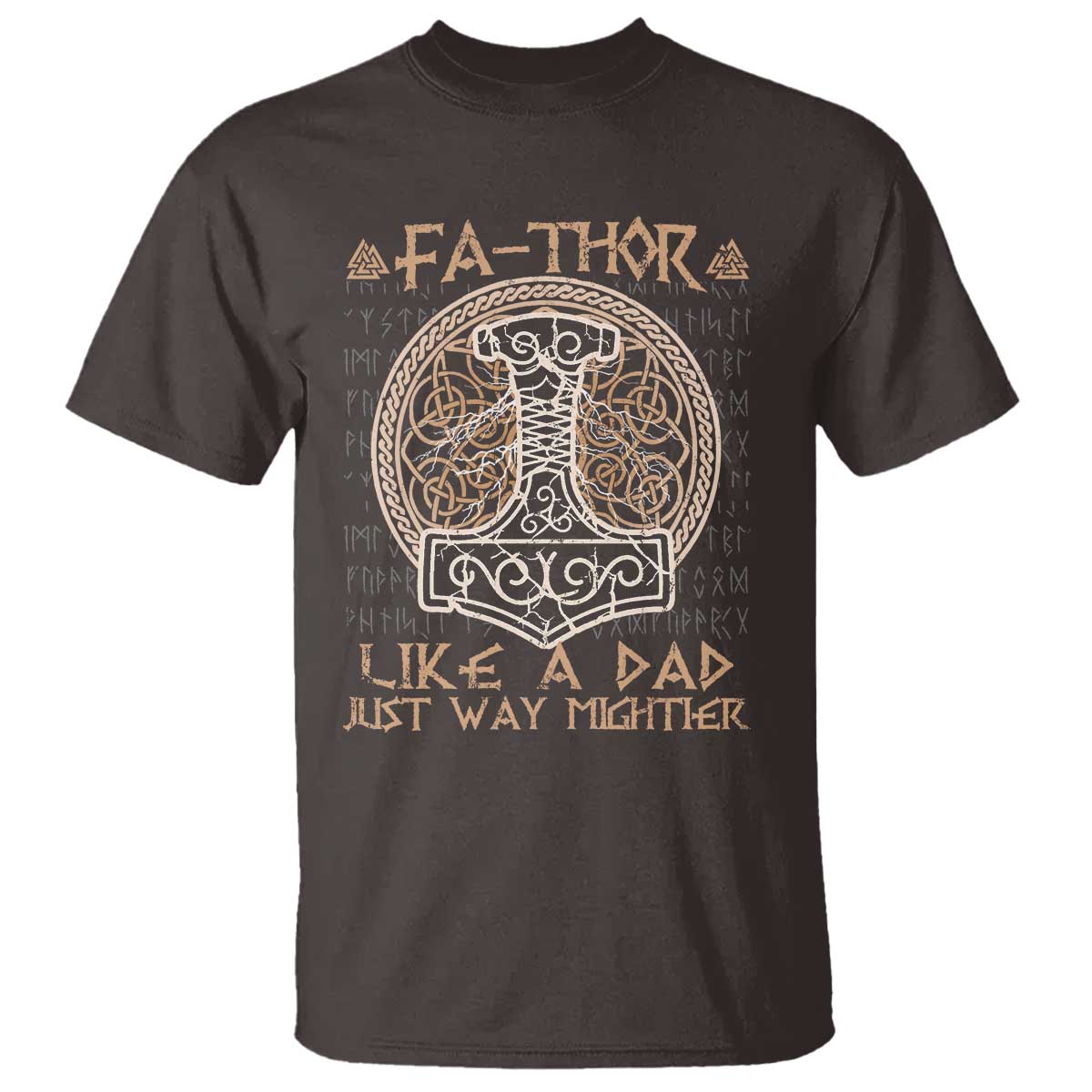 Funny Viking Dad T Shirt Fathor Like A Dad Just Way Mightier TS09 Dark Chocolate Print Your Wear