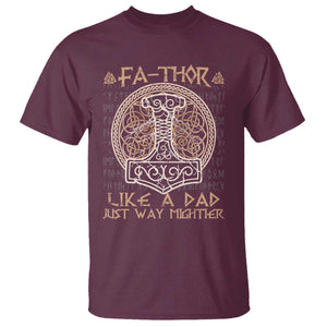 Funny Viking Dad T Shirt Fathor Like A Dad Just Way Mightier TS09 Maroon Print Your Wear