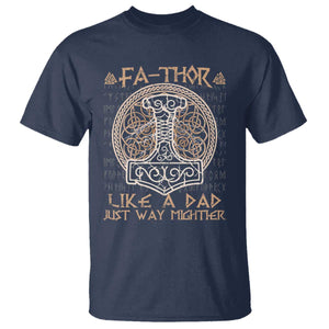 Funny Viking Dad T Shirt Fathor Like A Dad Just Way Mightier TS09 Navy Print Your Wear