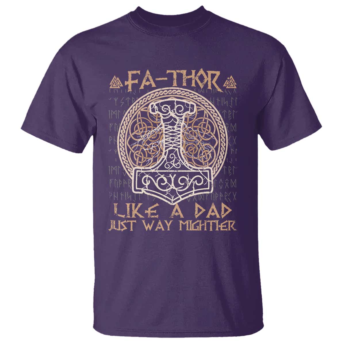 Funny Viking Dad T Shirt Fathor Like A Dad Just Way Mightier TS09 Purple Print Your Wear