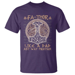 Funny Viking Dad T Shirt Fathor Like A Dad Just Way Mightier TS09 Purple Print Your Wear
