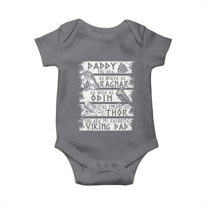 Viking Dad Baby Onesie As Brave As Ragnar As Wise As Odin As Strong As Thor TS09 Charcoal Print Your Wear