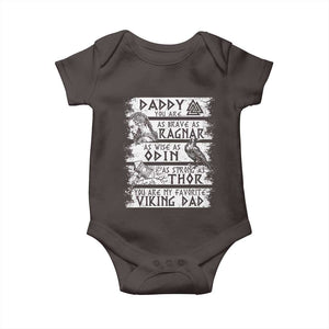 Viking Dad Baby Onesie As Brave As Ragnar As Wise As Odin As Strong As Thor TS09 Dark Chocolate Print Your Wear
