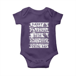 Viking Dad Baby Onesie As Brave As Ragnar As Wise As Odin As Strong As Thor TS09 Purple Print Your Wear
