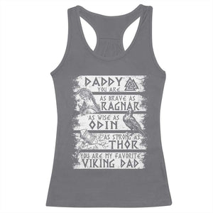 Viking Dad Racerback Tank Top As Brave As Ragnar As Wise As Odin As Strong As Thor TS09 Charcoal Print Your Wear
