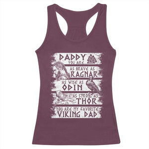Viking Dad Racerback Tank Top As Brave As Ragnar As Wise As Odin As Strong As Thor TS09 Maroon Print Your Wear