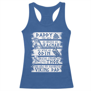 Viking Dad Racerback Tank Top As Brave As Ragnar As Wise As Odin As Strong As Thor TS09 Royal Blue Print Your Wear