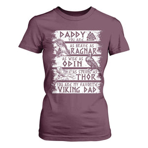 Viking Dad T Shirt For Women As Brave As Ragnar As Wise As Odin As Strong As Thor TS09 Maroon Print Your Wear