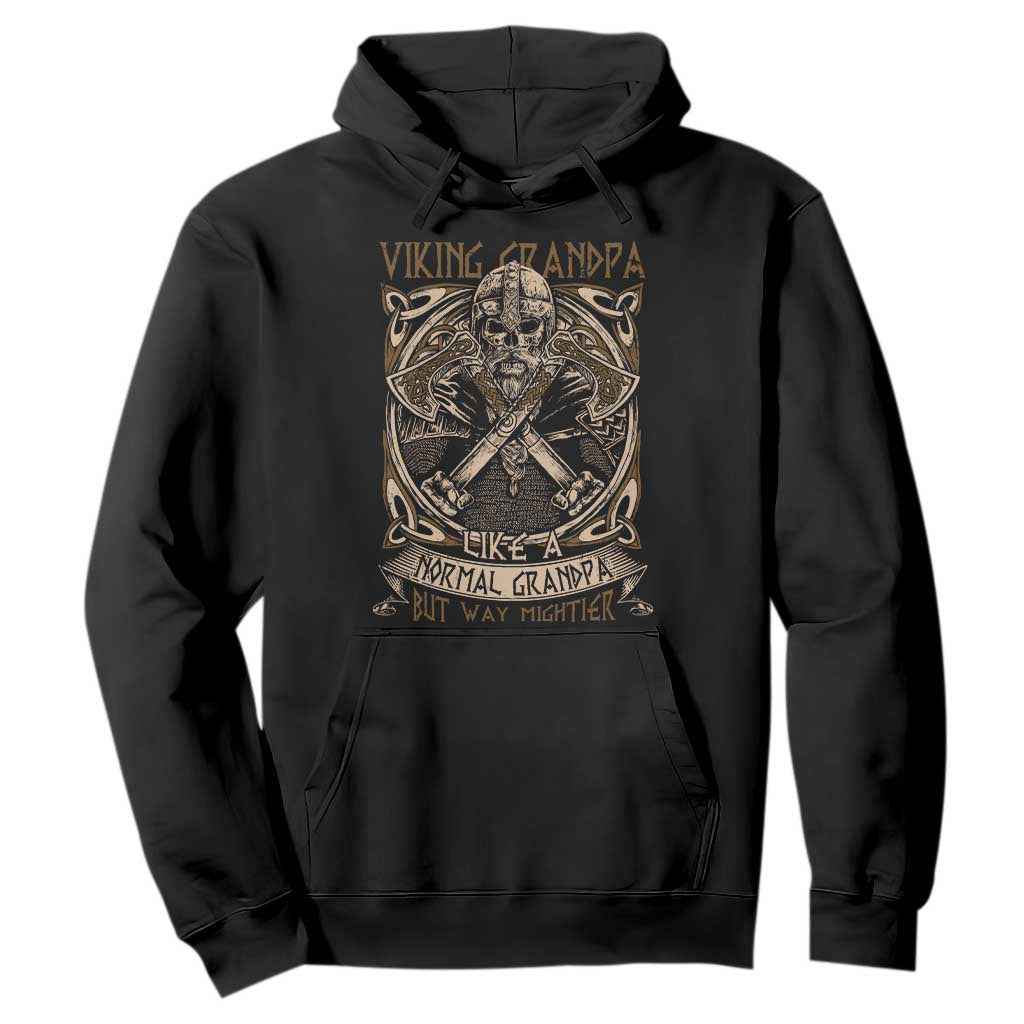 Viking Grandpa Hoodie Like A Normal Grandpa But Way Mightier TS09 Black Print Your Wear