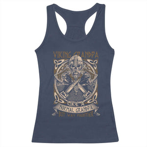 Viking Grandpa Racerback Tank Top Like A Normal Grandpa But Way Mightier TS09 Navy Print Your Wear