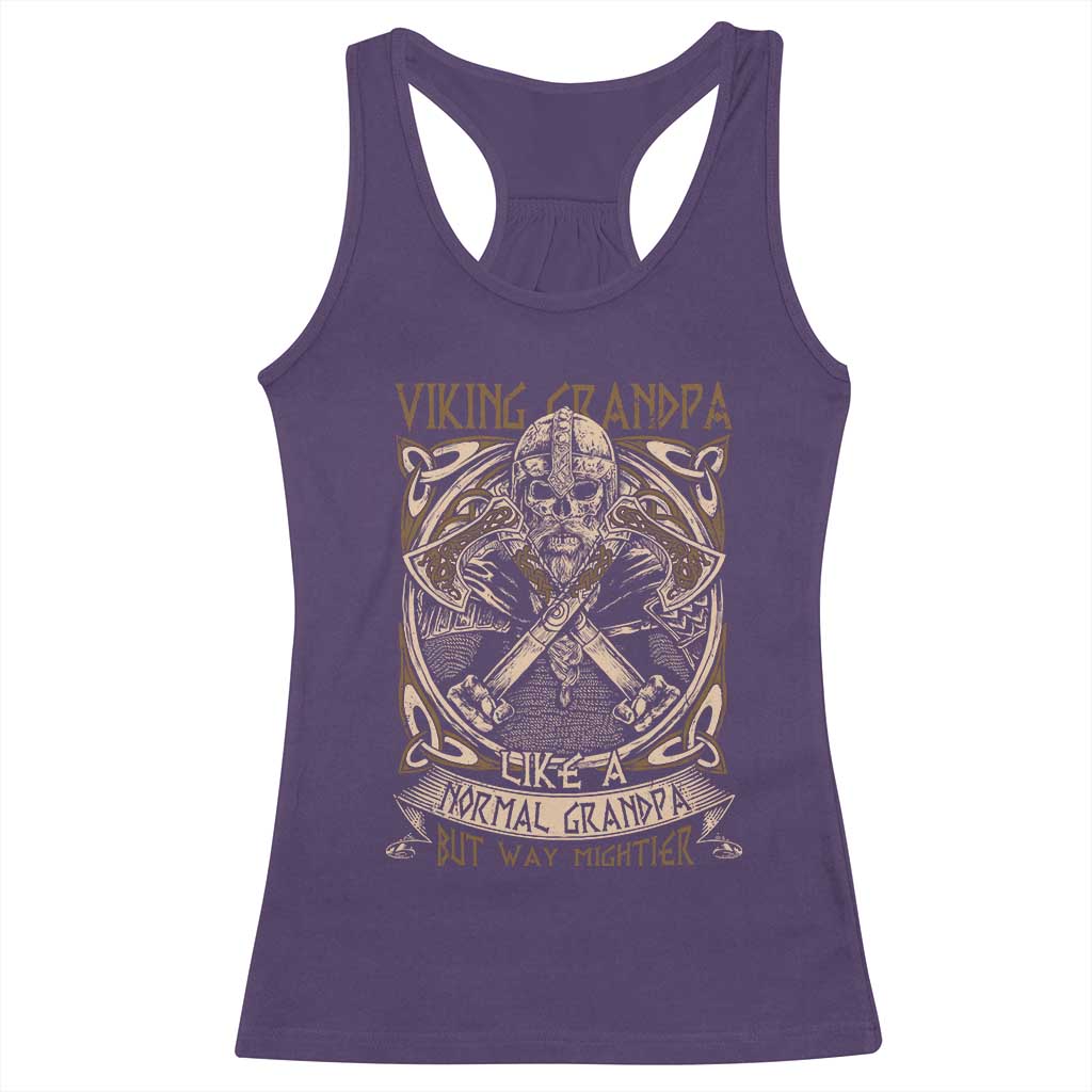 Viking Grandpa Racerback Tank Top Like A Normal Grandpa But Way Mightier TS09 Purple Print Your Wear