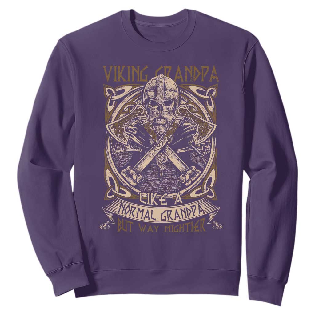 Viking Grandpa Sweatshirt Like A Normal Grandpa But Way Mightier TS09 Purple Print Your Wear