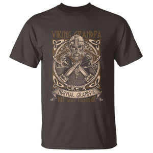 Viking Grandpa T Shirt Like A Normal Grandpa But Way Mightier TS09 Dark Chocolate Print Your Wear