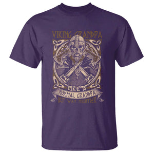 Viking Grandpa T Shirt Like A Normal Grandpa But Way Mightier TS09 Purple Print Your Wear