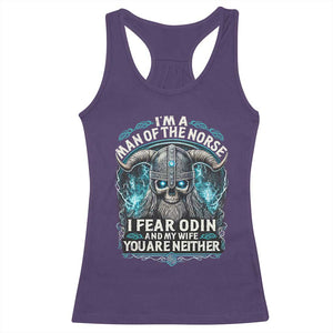 Viking Racerback Tank Top I Am A Man Of The Norse I Fear Odin And My Wife TS09 Purple Print Your Wear