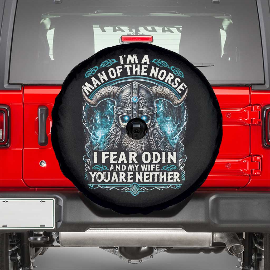 Viking Spare Tire Cover I Am A Man Of The Norse I Fear Odin And My Wife TS09 Black Print Your Wear