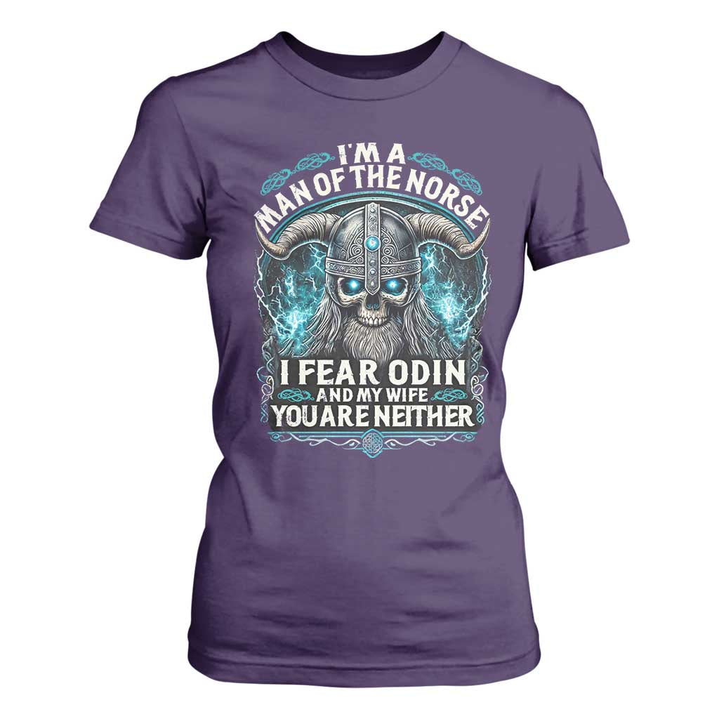 Viking T Shirt For Women I Am A Man Of The Norse I Fear Odin And My Wife TS09 Purple Print Your Wear