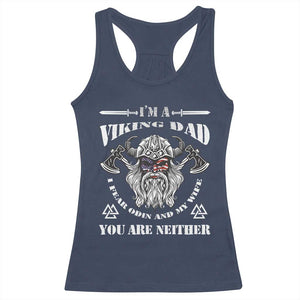 Viking Dad Racerback Tank Top I Fear Odin And My Wife TS09 Navy Print Your Wear