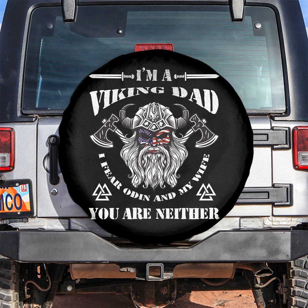 Viking Dad Spare Tire Cover I Fear Odin And My Wife TS09 No hole Black Print Your Wear