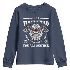 Viking Dad Youth Sweatshirt I Fear Odin And My Wife TS09 Navy Print Your Wear