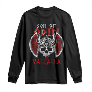 Viking Long Sleeve Shirt Son Of Odin VALHALLA Norse Mythology TS09 Black Print Your Wear