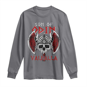 Viking Long Sleeve Shirt Son Of Odin VALHALLA Norse Mythology TS09 Charcoal Print Your Wear