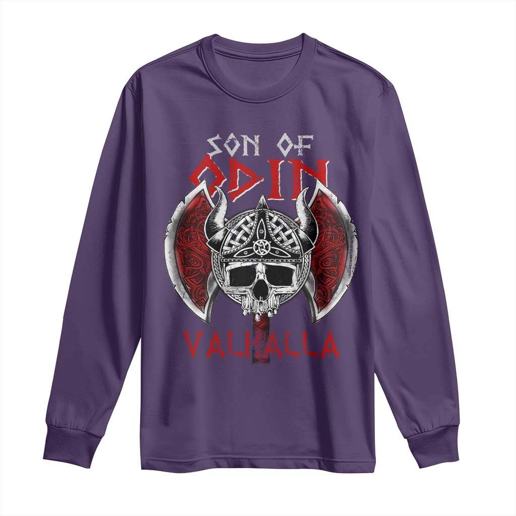 Viking Long Sleeve Shirt Son Of Odin VALHALLA Norse Mythology TS09 Purple Print Your Wear