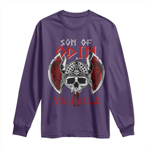 Viking Long Sleeve Shirt Son Of Odin VALHALLA Norse Mythology TS09 Purple Print Your Wear