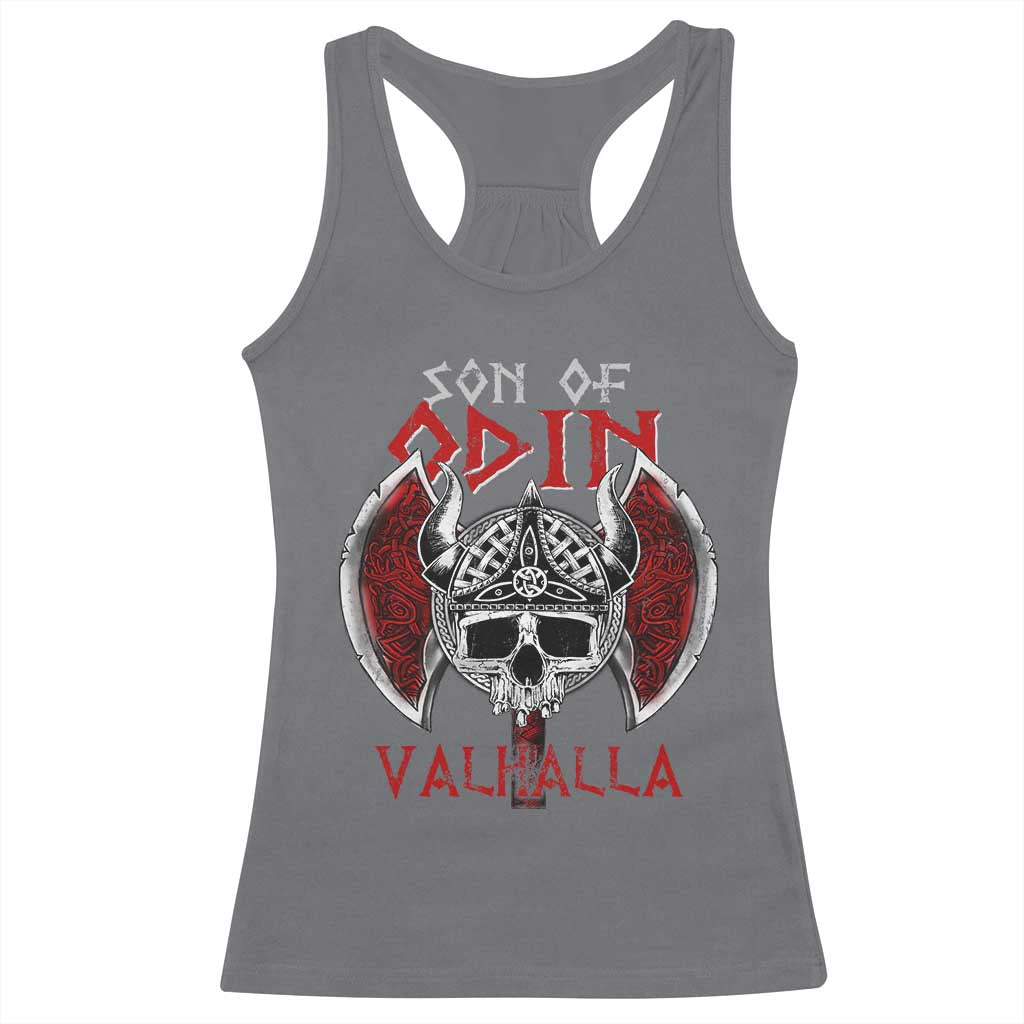 Viking Racerback Tank Top Son Of Odin VALHALLA Norse Mythology TS09 Charcoal Print Your Wear