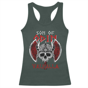 Viking Racerback Tank Top Son Of Odin VALHALLA Norse Mythology TS09 Dark Forest Green Print Your Wear