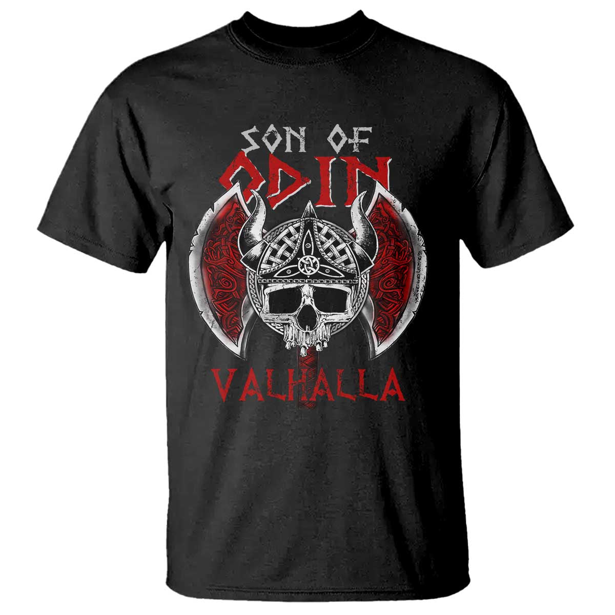 Viking T Shirt Son Of Odin VALHALLA Norse Mythology TS09 Black Print Your Wear