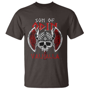 Viking T Shirt Son Of Odin VALHALLA Norse Mythology TS09 Dark Chocolate Print Your Wear
