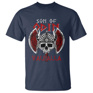 Viking T Shirt Son Of Odin VALHALLA Norse Mythology TS09 Navy Print Your Wear