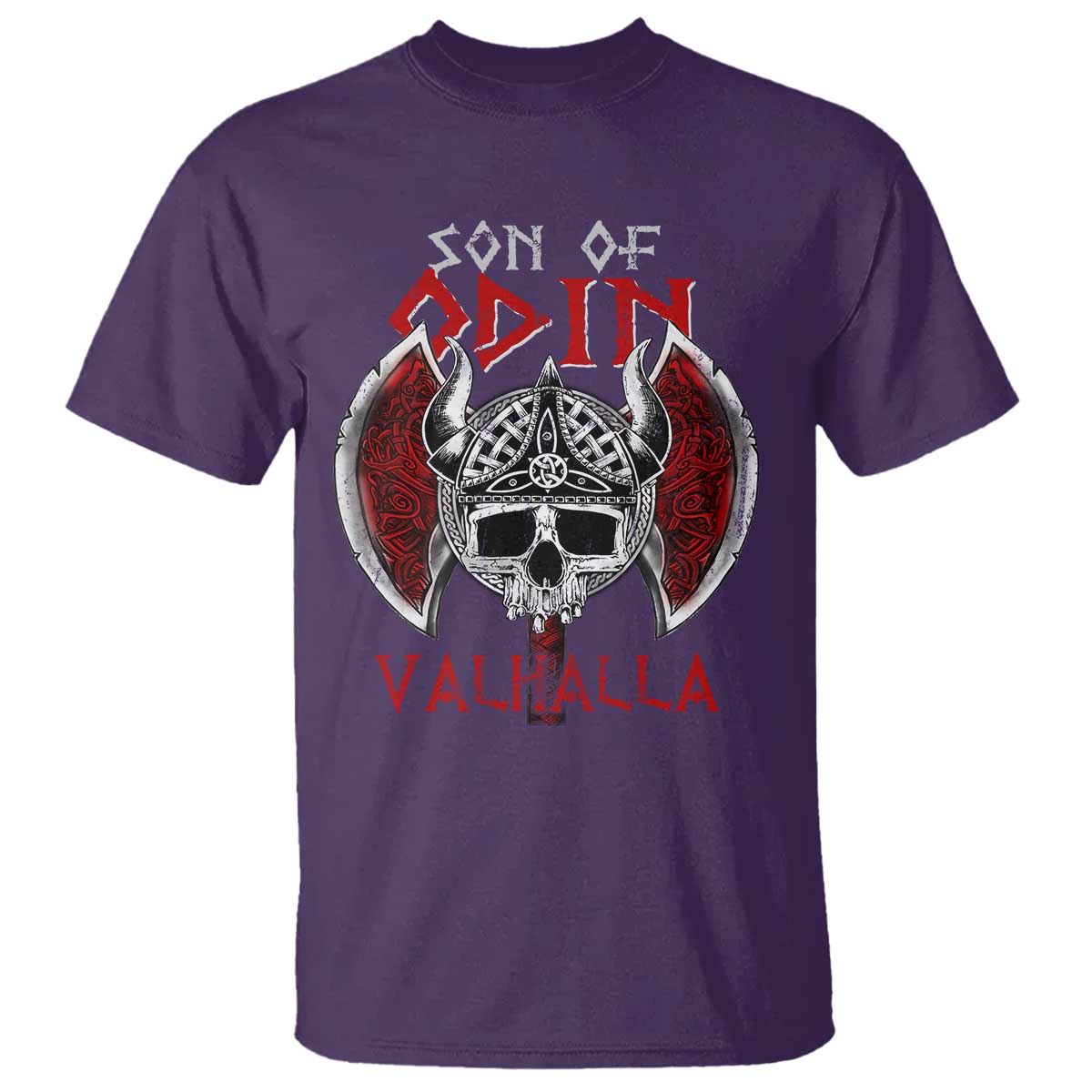 Viking T Shirt Son Of Odin VALHALLA Norse Mythology TS09 Purple Print Your Wear