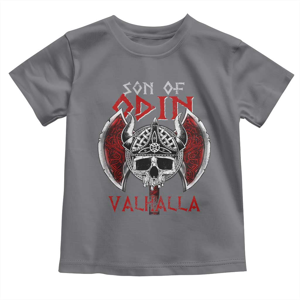 Viking Toddler T Shirt Son Of Odin VALHALLA Norse Mythology TS09 Charcoal Print Your Wear