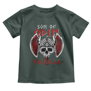 Viking Toddler T Shirt Son Of Odin VALHALLA Norse Mythology TS09 Dark Forest Green Print Your Wear