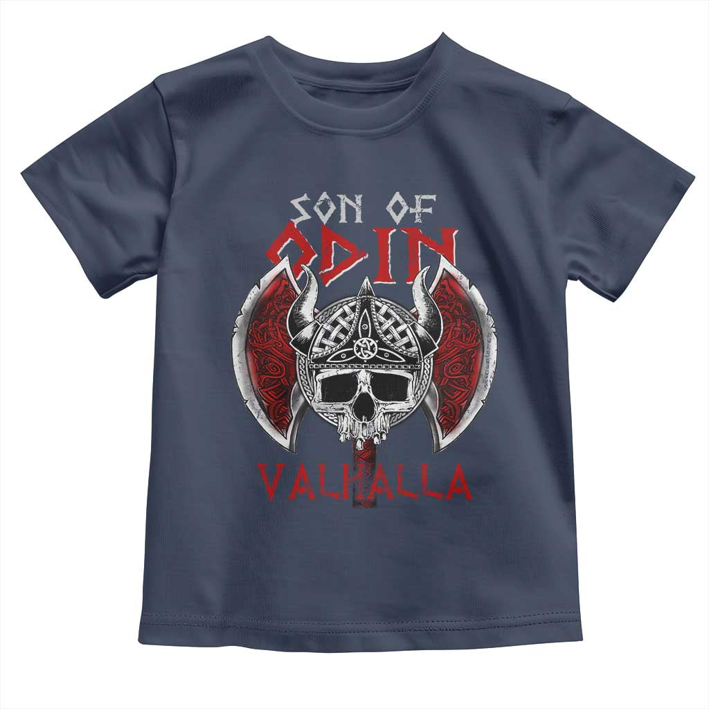 Viking Toddler T Shirt Son Of Odin VALHALLA Norse Mythology TS09 Navy Print Your Wear